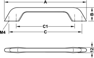 Polished, Zinc alloy - D handle - Image 4