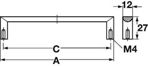 Modern Black Slimline Kitchen Handle 12mm - Image 2