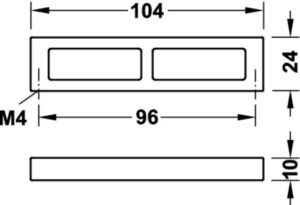 Zinc-Alloy Door Handle, Polished - 104X24mm - Image 2