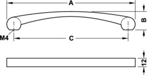 Chrome-Polished Pull Handle, Hole Spacing - 160mm - Image 5