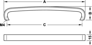 Zinc-Alloy Pull Handle, Hole Spacing, D Shape - Image 3