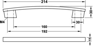 Zinc-Alloy D Pull Handle, Chrome Polished, Matt - 215X30mm - Image 5