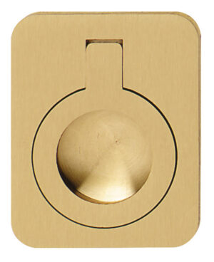 Square Flush Pull Handle Brushed Brass