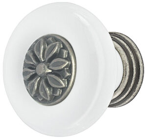 Porcelain Knob for Cabinet Doors, Victorian Style