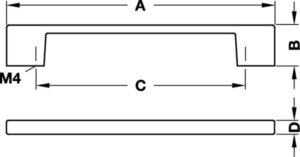 Bar Handle - Chrome Plated, Aluminium - Hole Spacing 128mm - Image 3