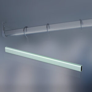 Aluminium Wardrobe Rail Silver Anodized Oval, hangs clothes - Image 2