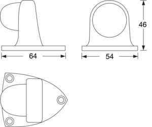 Heavy Duty Door Stop, Chrome Satin Finish - Image 2