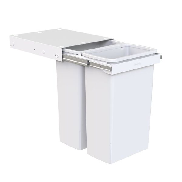 Hideaway Waste Bin Compact Soft-Close 2x40 Ltr (Handle Pull)