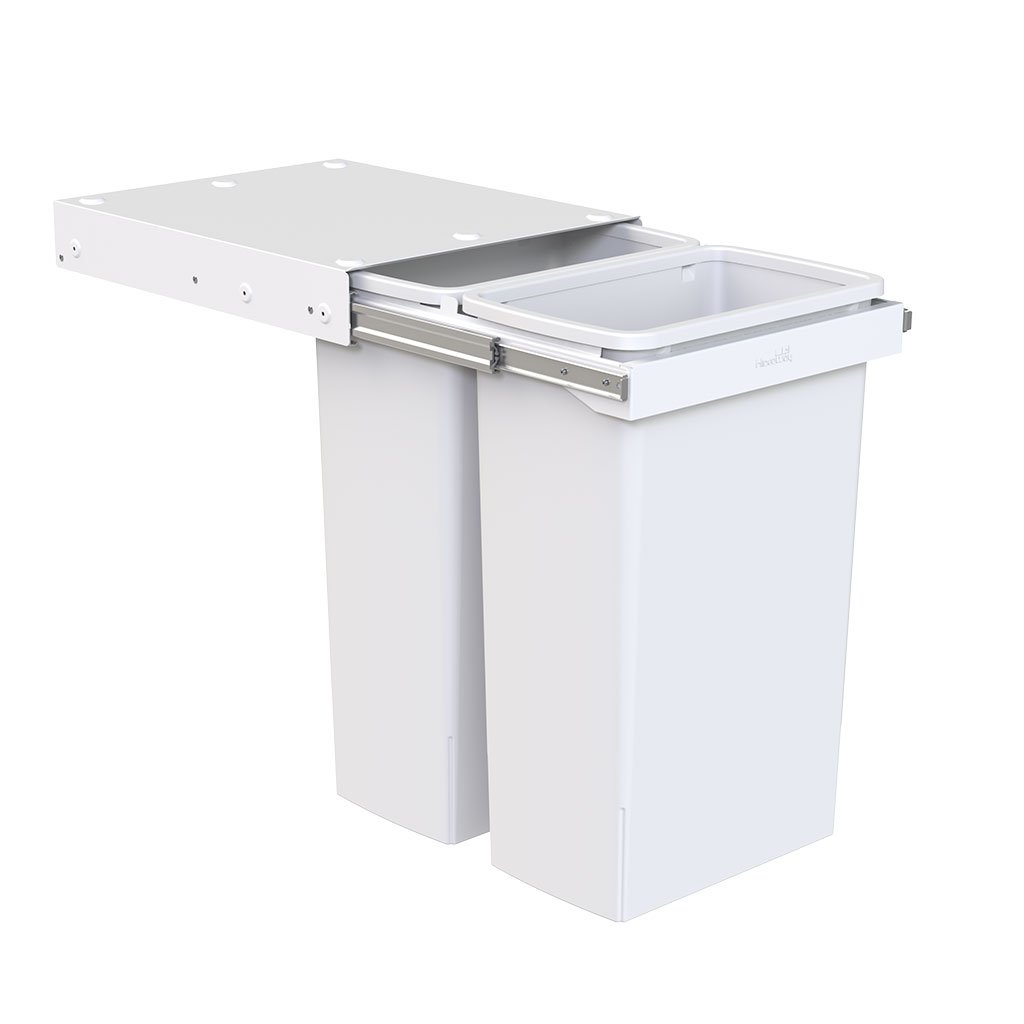 Hideaway Waste Bin Compact Soft-Close 2x40 Ltr (Handle Pull)
