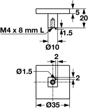 Zinc Alloy Square Door Knob, Nickel Plated Brushed Finish - Image 3