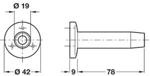 Wall Mounted Aluminium Door Stop, Rubber Buffer - Image 2