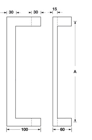 Stainless Steel Door Pull Handle 1000mm - Image 2