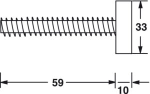 Fixing Bolt, Single Side, For Pull Handle - Image 2