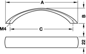 Luxe Chrome-Plated Furniture Handle Hole: 96mm - Image 2