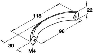Luxe Chrome-Plated Furniture Handle Hole: 96mm - Image 3