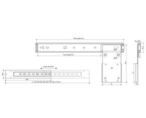 Ball Bearing Pocket Door Fitting Kit, Hinges 450mm Black - Image 3