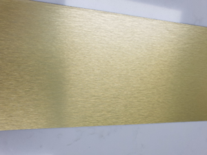 Brushed Gold Finish Aluminium Laminate Kitchen Kickboard 150mm - Image 2