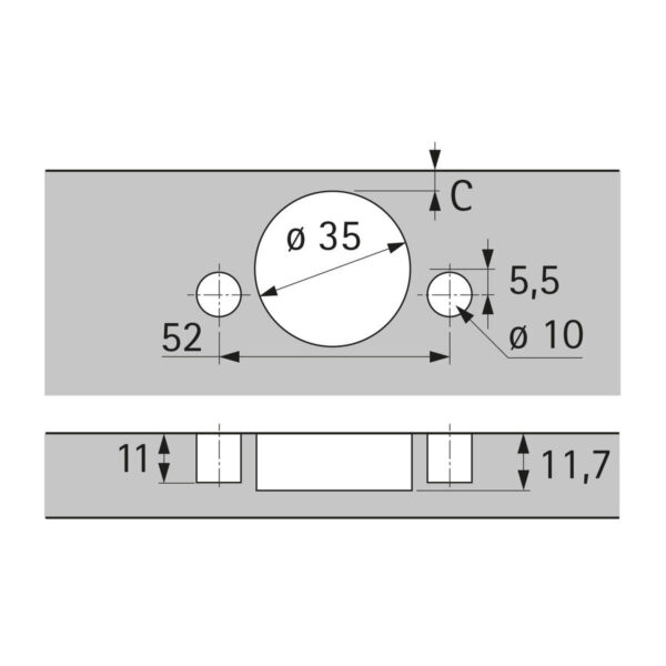 Hettich 165-120 Degree Hinge for Corner Cabinet, Door to Cab attachment