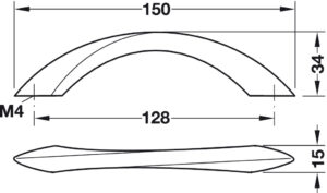 Furniture Handle, bow handle, zinc alloy - Image 2