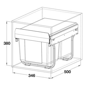 Hafele OSKA Dark Grey Kitchen Waste Bin Base Mount - Image 3