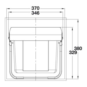 Hafele OSKA Dark Grey Kitchen Waste Bin Base Mount - Image 4
