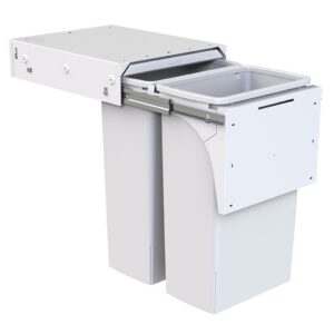 Hideaway Kitchen Waste Bin Soft-Close 2x40 Ltr (Door Pull) - Image 2
