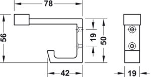 Square Aluminium Coat Hook For Wardrobe & Bathroom - Image 2