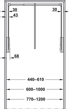 Hafele Wardrobe Lift For Internal Cabinet Width 440-610 mm