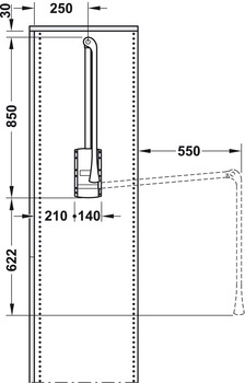 Hafele Wardrobe Lift For Internal Cabinet Width 440-610 mm