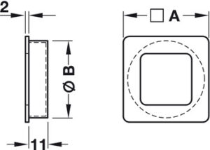 Square Flush Pull Handle Zinc Alloy - Image 2