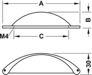 Matt Cup Pull Handle, Shell Shape - Image 4