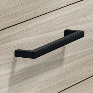 Matt Black Bar Handle for Furniture, D Shape - Image 2