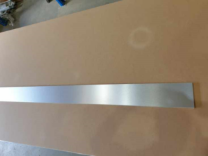 Stuck on board Brushed Aluminium Kickboard Laminate Height 150mm - Image 3