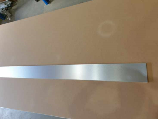 Stuck on board Brushed Aluminium Kickboard Laminate Height 150mm