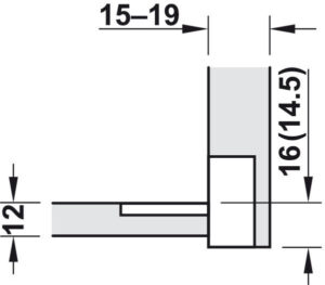 Flap Hinge, Plano-Medial, Zinc Alloy, Opening Angle 90° - Image 7