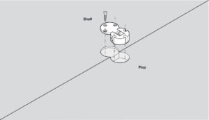 Flap Hinge, Plano-Medial, Zinc Alloy Burnished, 90° Degree - Image 2