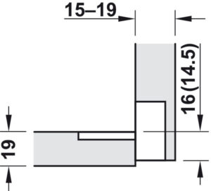 Flap Hinge, Plano-Medial, Zinc Alloy Burnished, 90° Degree - Image 8