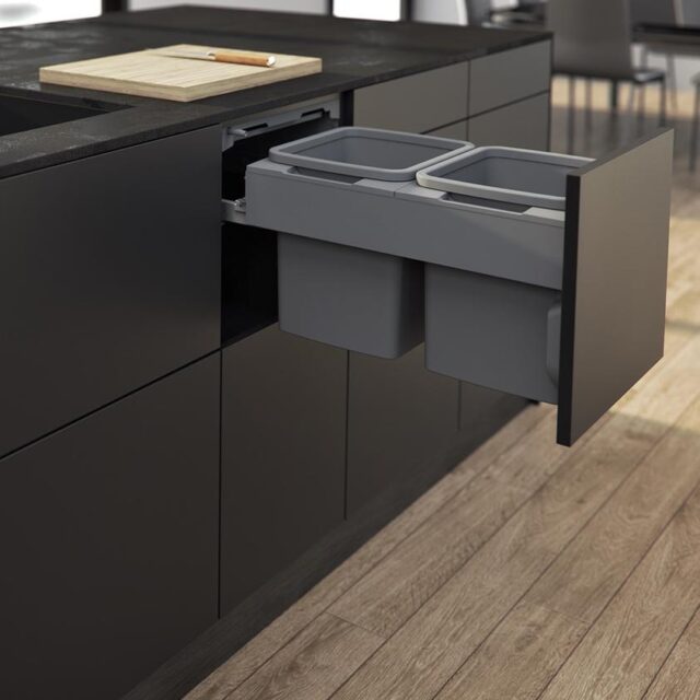 Hideaway Bins Hafele Hideaway SoftClose Kitchen Bins