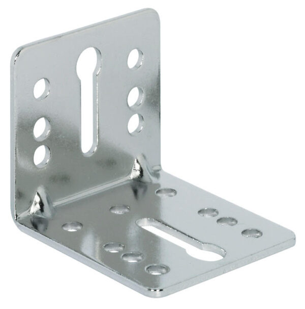 Screw-on Bracket, Steel, with 2 Keyholes, Mounting Plate