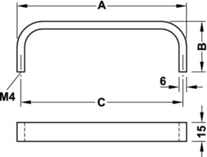 Antibacterial Stainless Steel Pull Door Handle - Image 2