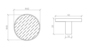 Round Brass With White Marble Insert Knob - Image 4