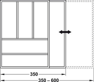 Adjustable Wood Drawer Inserts for Cabinets Width 450mm to 700mm - Image 2