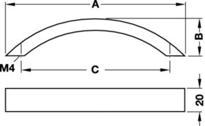 Silver Coloured Anodised Furniture Handle - Image 2