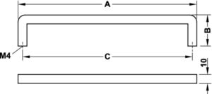 Matt Brushed Stainless Steel Square D Handle - Image 3