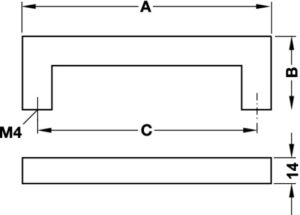 Stainless Steel D Shaped Pull Handle - 128mm - Image 2
