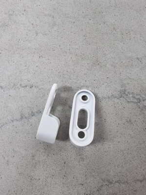 White Wardrobe Rail End Brackets for Oval Hanging Rail 20mm - Image 2