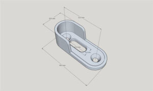 White Wardrobe Rail End Brackets for Oval Hanging Rail 20mm - Image 4