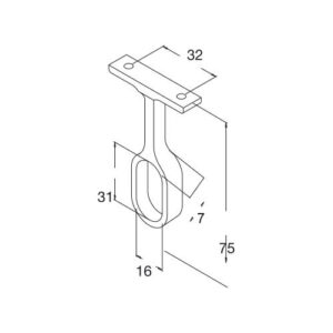 White Wardrobe Rail Mid Support, Oval Mid Rail Support 30 x 15 - Image 4
