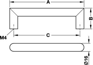 Matt Brushed, Bar Handle - Hole spacing 160 mm - Image 2