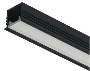 Recessed Aluminium Black Profile for LED Strip Lights - 2500mm